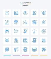 Creative Sucess 25 Blue icon pack  Such As accept. document. up to date. checked. winning vector