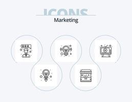 paquete de iconos de línea de marketing 5 diseño de iconos. enchufar. navegador. diente. realimentación. la satisfacción del cliente vector