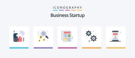 Business Startup Flat 5 Icon Pack Including . graph. server. Creative Icons Design vector