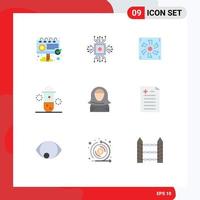 9 Creative Icons Modern Signs and Symbols of science radiation technology nuclear radiation device Editable Vector Design Elements