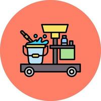 Cleaning Cart Creative Icon Design vector