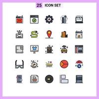 Universal Icon Symbols Group of 25 Modern Filled line Flat Colors of questionnaire laptop gear exam satellite Editable Vector Design Elements