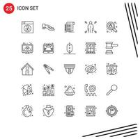 Line Pack of 25 Universal Symbols of search bug report opportunity business Editable Vector Design Elements