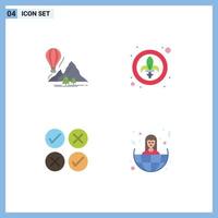 Stock Vector Icon Pack of 4 Line Signs and Symbols for explore creative camping festival design Editable Vector Design Elements