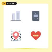 4 Creative Icons Modern Signs and Symbols of architecture processor district food security Editable Vector Design Elements