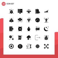 Stock Vector Icon Pack of 25 Line Signs and Symbols for list check develop checklist headphone Editable Vector Design Elements