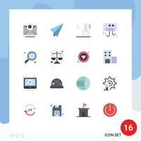 Modern Set of 16 Flat Colors and symbols such as email temperature paper climate condition Editable Pack of Creative Vector Design Elements