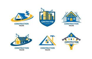 logotipo de la empresa de construcción de edificios simples vector