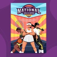 National Girls And Woman in Sports Activism vector