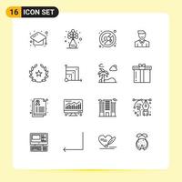 16 Creative Icons Modern Signs and Symbols of person happy co face avatar Editable Vector Design Elements