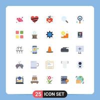 Universal Icon Symbols Group of 25 Modern Flat Colors of increase ui gift search love Editable Vector Design Elements