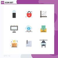 9 Creative Icons Modern Signs and Symbols of cloud internet analytic street advertisement Editable Vector Design Elements