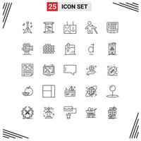 Line Pack of 25 Universal Symbols of camera screen reverse monitor people Editable Vector Design Elements