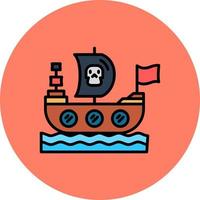 Pirates Ship Creative Icon Design vector