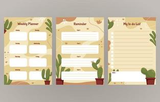Cactus Themed Journal template vector