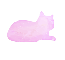 chat pastel aquarelle avec éclaboussures silhouette peinture clipart png