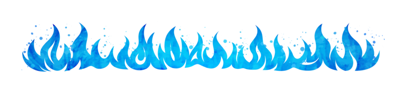 vattenfärg målad flammande blå flamma brand ram gräns mall illustration ClipArt png