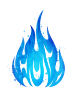 vattenfärg målad flammande blå flamma brand eldkula illustration ClipArt png