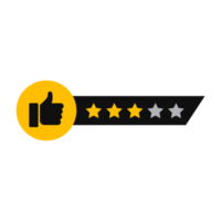 Three stars rating png with transparent background