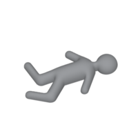 3d people fall face down illustration png