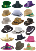 sombreros y tocados. elegantes sombreros de verano para hombres y mujeres png