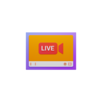 Live video on tablet screen 3d icon png