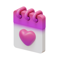 Valentine Calendar 3D Isometric Render Element png