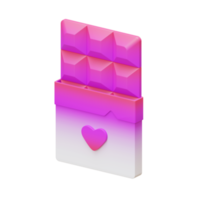 Valentine Chocolate Isometric 3D Render Element png