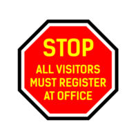 Stop All Visitors Must Register At Office Png