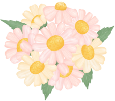 carino margherita fiore acquerello illustrazione png