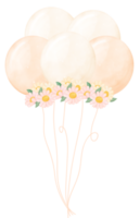ilustración de acuarela de globos pastel rosa suave lindo png