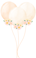 ilustración de acuarela de globos pastel rosa suave lindo png