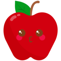 pomme avec feuille verte sur fond transparent png