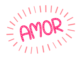 Love illustration word in Brazilian Portuguese. Translation - Love. png