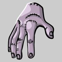 disembodied hand called the Thing. Wednesday. Happy Halloween. Girl with braids. Vector. Wednesday addams illustration. Wednesday Concept. vector