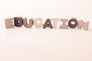 the word EDUCATION written with letter blocks photo