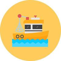 Fishing Boat Creative Icon Design vector