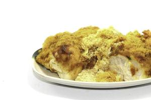 Delicious bread with flossy pork bun, freshly baked with cheese and butter, is a delicious breakfast in the bakery. photo