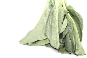 Organic green Chinese kale used in the upcoming Chinese vegetarian festivals around the world on a white background. photo