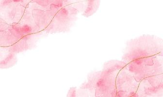 acuarela rosa abstracta o arte de tinta de alcohol con brillo dorado de fondo blanco. efecto de dibujo de mármol pastel. plantilla de diseño de ilustración para invitación de boda, decoración, banner, fondo foto