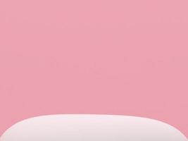 los productos de podio de piedra blanca muestran un renderizado 3d de maqueta mínimo. escena vista frontal habitación rosa y fondo rosa forma de podio naturaleza. stand mostrar producto cosmético. escaparate de escenario en podio de pedestal. foto