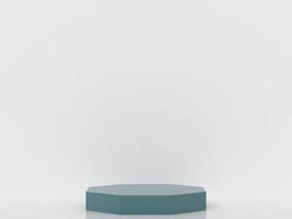 3d octagon podium products display minimal mockup 3d render. color trend minimal studio, clean background podium shape octagon. stand show cosmetic product. Stage showcase on pedestal podium. photo