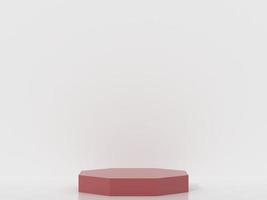 3d octagon podium products display minimal mockup 3d render. color trend minimal studio, clean background podium shape octagon. stand show cosmetic product. Stage showcase on pedestal podium. photo