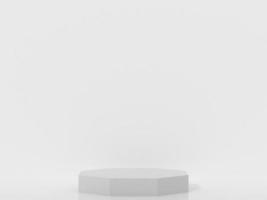 3d octagon podium products display minimal mockup 3d render. color trend minimal studio, clean background podium shape octagon. stand show cosmetic product. Stage showcase on pedestal podium. photo