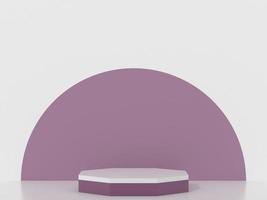 3d octagon podium products display minimal mockup 3d render. color trend minimal studio, clean background podium shape octagon. stand show cosmetic product. Stage showcase on pedestal podium. photo