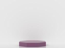 3d octagon podium products display minimal mockup 3d render. color trend minimal studio, clean background podium shape octagon. stand show cosmetic product. Stage showcase on pedestal podium. photo