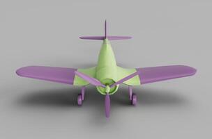 3d illustration rendering minimal corsair plane on white background. photo