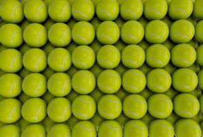 3d illustration rendering minimal Tennis Balls pile background. photo