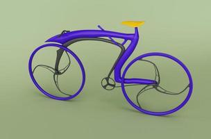 Ilustración 3d que representa una bicicleta deportiva moderna mínima sobre fondo blanco. foto