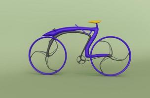 Ilustración 3d que representa una bicicleta deportiva moderna mínima sobre fondo blanco. foto